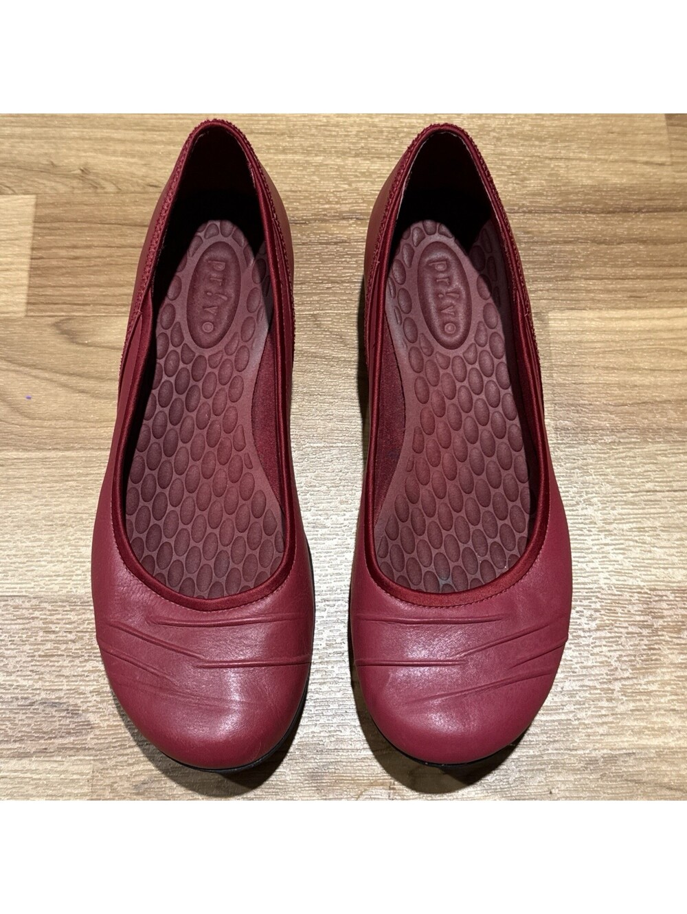 Privo by Clarks Women’s Size 8 Burgundy Red Leather Comfort Ballet Flats Shoes